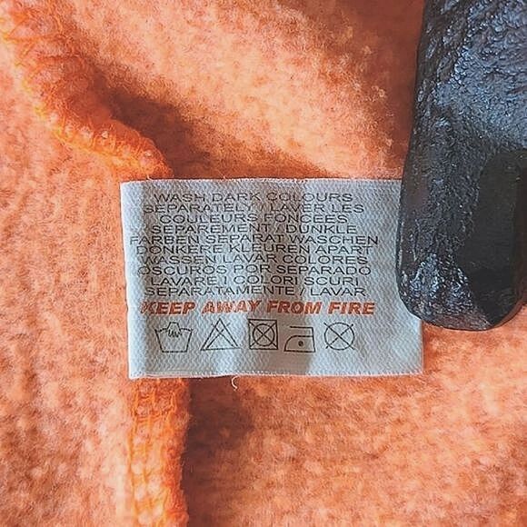 Vtg 80s fluorescent orange zip up hoodie - Picture 5 of 9